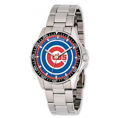 Men'S Chicago Cubs Watch in Stainless Steel - Fold Over - Elegant