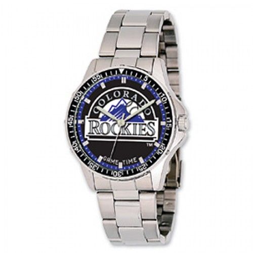 Men'S Colorado Rockies Watch in Stainless Steel - Fold Over - Graceful