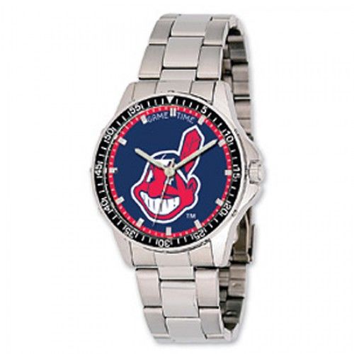 Men'S Cleveland Indians Watch in Stainless Steel - Fold Over - Gorgeous