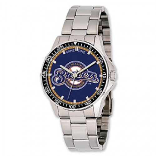 Men'S Milwaukee Brewers Watch in Stainless Steel - Fold Over - Superb