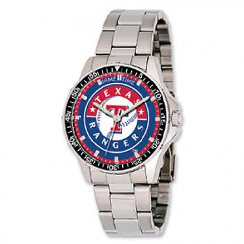 Men'S Texas Rangers Watch in Stainless Steel - Fold Over - Ideal