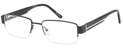 Mens Half Oval Rimmed Prescription Rxable Optical Glasses in  Black