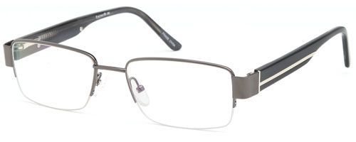 Mens Half Oval Rimmed Prescription Rxable Optical Glasses in  Brown