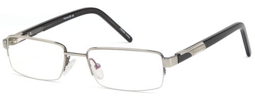 Mens Thin Metallic Framed Prescription Rxable Optical Glasses in Silver