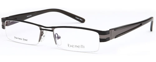 Mens Small Squared Half Rimmed Prescription Rxable Glasses with Bridge in Black