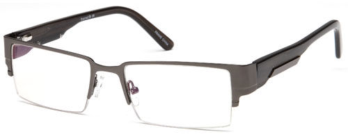 Mens Squared Half Framed Prescription Rxable Optical Glasses in Gunmetal