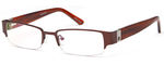 Mens Half Framed Prescription Rxable Optical Glasses with Large Sidebars Brown