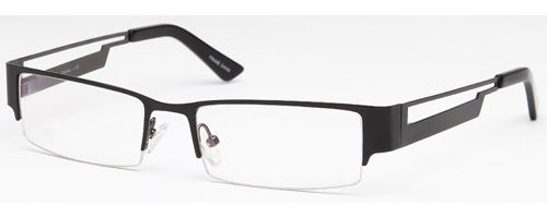 Mens Thicker Half Rimmed Prescription Rxable Optical Glasses Sidebars in Black