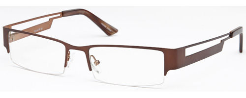 Mens Thicker Half Rimmed Prescription Rxable Optical Glasses w Sidebars in Brown