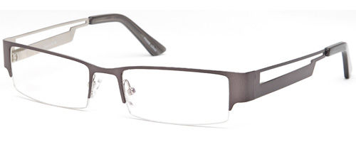 Mens Thicker Half Rimmed Prescription Rxable Optical Glasses w Sidebars Gunmetal