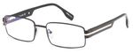 Mens Thin Framed Prescription Rxable Optical Glasses w Sidebars in Washed Matte Black