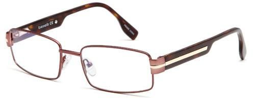 Mens Thin Framed Prescription Rxable Optical Glasses w Sidebars in Washed Matte Brown