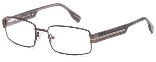 Mens Thin Framed Prescription Rxable Optical Glasses w Sidebars in Washed Matte Gunmetal