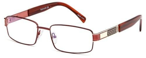 Mens Modern Thin Framed Prescription Rxable Optical Glasses w  Grain Design in Matte Brown