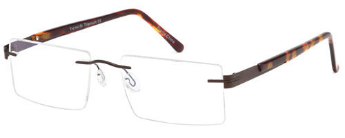 Mens Compression Mounted Striped Design Prescription Rxable Optical Glasses in Brown