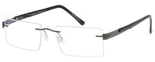 Mens Compression Mounted Striped Design Prescription Rxable Optical Glasses in Gunmetal