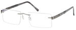Mens Compression Mounted Striped Design Prescription Rxable Optical Glasses in Silver