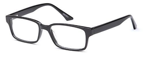 Mens Modern Style Rimmed Prescription Rxable Optical Glasses w Crystal in Black