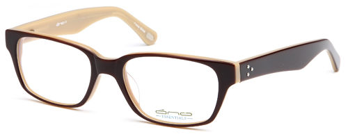 Mens Thin Squared Half Rimmed Prescription Rxable Optical Glasses in Brown