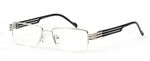 Mens Vented Half Rimmed Prescription Rxable Optical Glasses in Silver