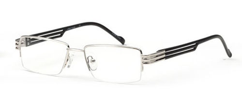 Mens Vented Half Rimmed Prescription Rxable Optical Glasses in Silver