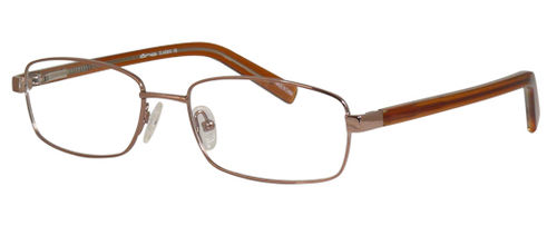 Mens Oval Squared Thin Rimmed Prescription Rxable Optical Glasses in Light Brown
