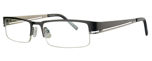 Mens Retro Half Rimmed Prescription Rxable Optical Glasses in Gunmetal