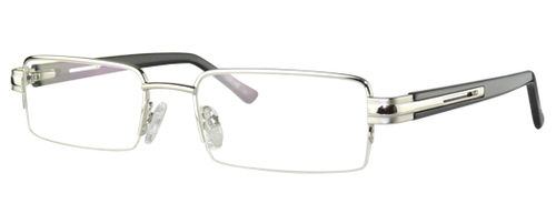 Mens Styling Half Rimmed Prescription Rxable Optical Glasses in Silver