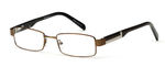 Mens Small Squared Prescription Rxable Optical Glasses w Side Bars in Brown