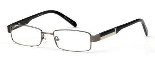 Mens Small Squared Prescription Rxable Optical Glasses w Side Bars in Gunmetal