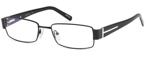 Mens Square Bridged Prescription Rxable Optical Glasses in Black