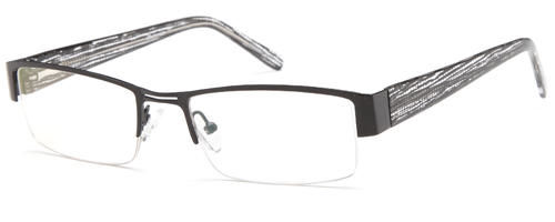 Mens Half Rimmed Thicker Prescription Rxable Optical Glasses w Spring in Black