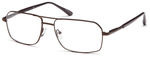 Mens Squared Prescription Rxable Optical Glasses in Brown w Thin Frames