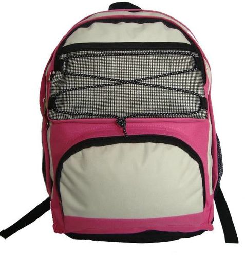 18"" Backpack w/2 main compartments - Hot Pink/Bei Case Pack 24
