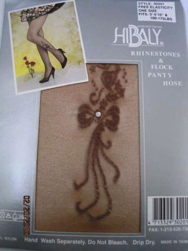 Flocking Pantyhose / Regular / Heart & Star with Bow design, Color: Coffee Case Pack 120