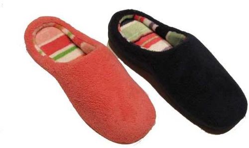 Ladies Stripe Lined Slippers Case Pack 30