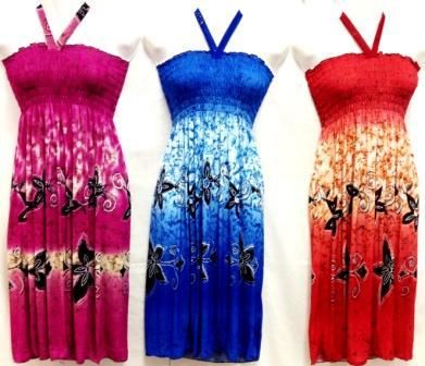 Bright Color Stretch Waist Short Length Dresses Case Pack 12