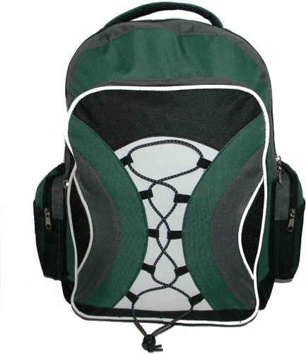 18"" Multi Pocket Backpack w/Pockets- Green/Black/Grey Case Pack 24