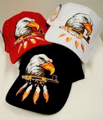 Baseball Hats Eagle Head with Feathers Case Pack 24