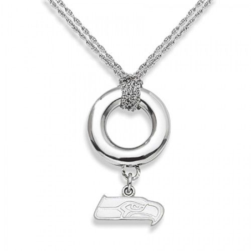 Seattle Seahawks Pendant Necklace in Sterling Silver - Spring Ring - Stunning