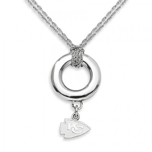 Kansas City Chiefs Pendant Necklace in Sterling Silver - Spring Ring - Wonderful