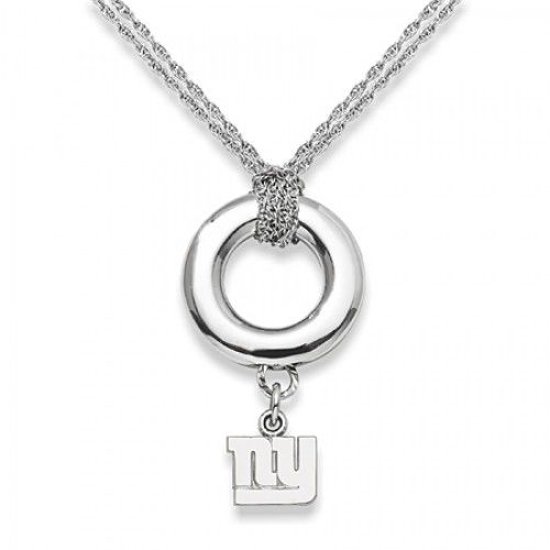 New York Giants Pendant Necklace in Sterling Silver - Spring Ring - Inviting