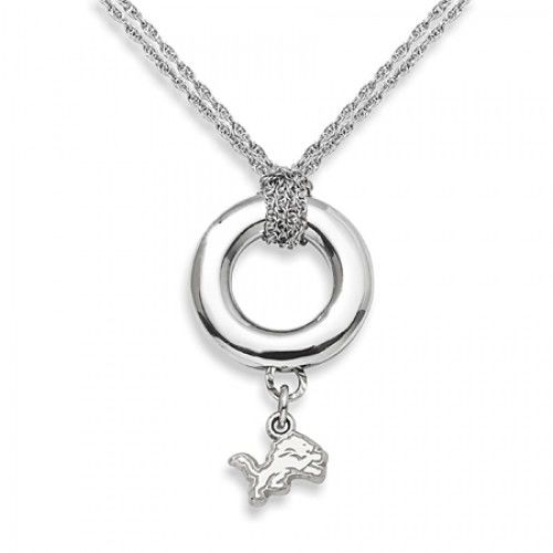 Detroit Lions Pendant Necklace in Sterling Silver - Spring Ring - Tantalizing