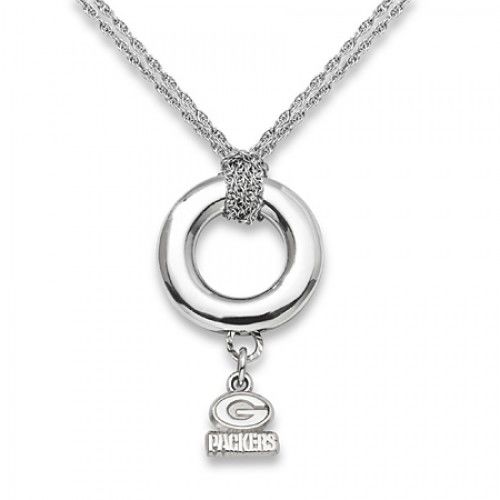 Green Bay Packers Pendant Necklace in Sterling Silver - Spring Ring - Tempting