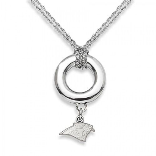 Carolina Panthers Pendant Necklace in Sterling Silver - Spring Ring - Flattering