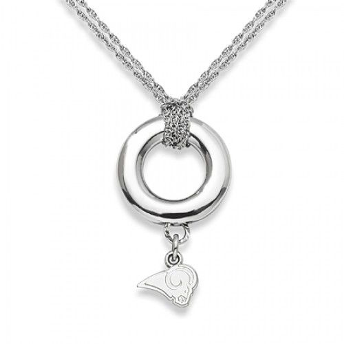 St. Louis Rams Pendant Necklace in Sterling Silver - Spring Ring - Lovable