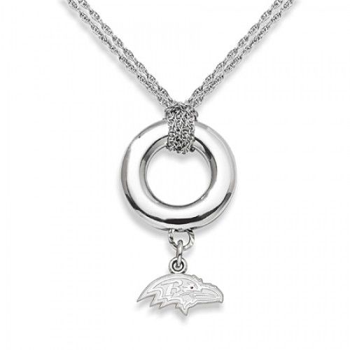 Baltimore Ravens Pendant Necklace in Sterling Silver - Spring Ring - Mesmerizing