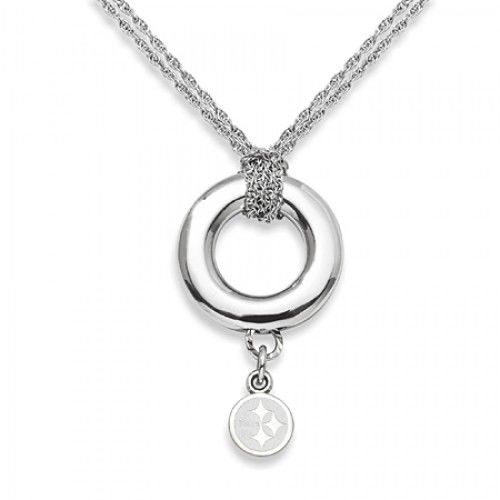 Pittsburgh Steelers Pendant Necklace in Sterling Silver - Spring Ring - Great
