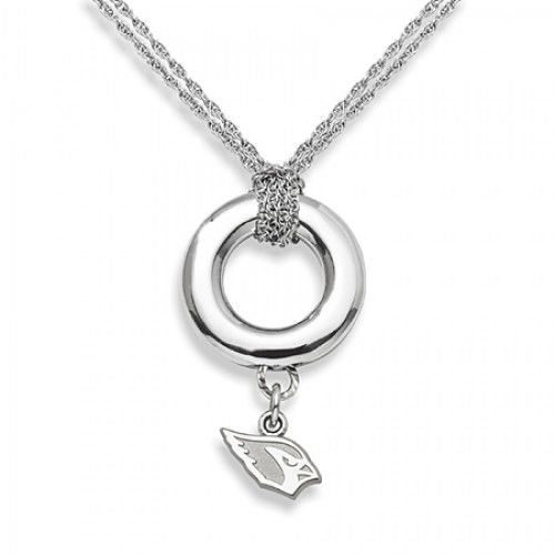 Arizona Cardinals Pendant Necklace in Sterling Silver - Spring Ring - Shapely
