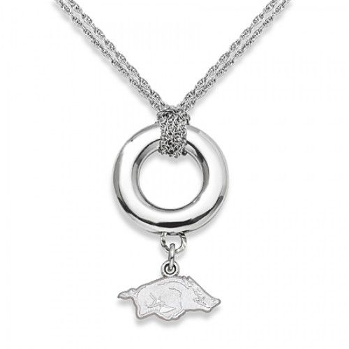 University of Arkansas Razorbacks Pendant Necklace in Sterling Silver